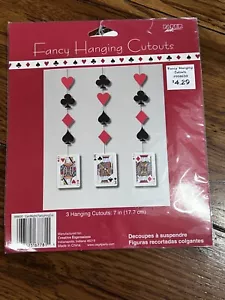 Casino Party Decorations hanging cutout Playing Cards 3ct. New!!! - Picture 1 of 2