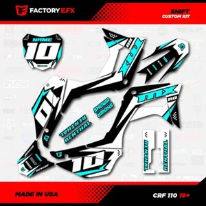 Black & Cyan Crf110 Shift Racing Graphics kit fits Honda 2019-2025 decal 19-25 - Bild 1 von 5