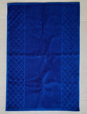 Charter Club Elite INDIGO BLUE Geometric Border 100% Cotton Tub Bath  Mat - NWT Foto 1 de 4