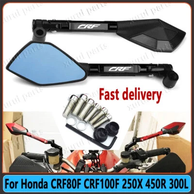1pair Blue Anti-glare Rear View Mirrors For Honda CRF80F CRF100F 250X 450R 300L - Imagem 1 de 4