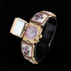 USSR Watch Ladies CHAIKA with floral enamel bracelet. Women's Soviet Watch. - Picture 1 of 16
