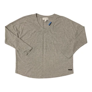 NEW Calvin Klein Long Sleeve V-Neck Heather Grey LARGE - Picture 1 of 1