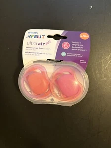 Philips AVENT Ultra Air Pacifier 6-18m with Sterilizer / Carrying Case Pink - Picture 1 of 2