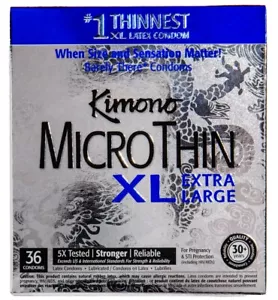 Kimono MicroThin XL - Extra Large Condoms - Flare - 36 count - Picture 1 of 3