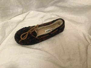 Minnetonka Women’s Multicolor Floral  Moccasin Slipper Faux Fur Lined Size 7  - Picture 1 of 9