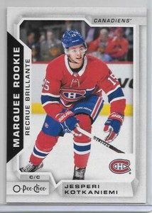 JESPERI KOTKANIEMI 18-19 UD #2 OPC MARQ. ROOKIE SP RC/FINLAND/#3 PICK/HURRICANES