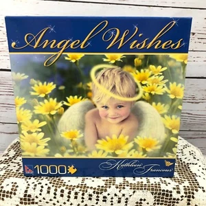 Kathleen Francour Angel Wishes Cherub in Yellow Daisies 1000 Piece Puzzle  - Picture 1 of 7