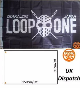 Loop One Osaka Garage Flag Banner 3x5 Mancave JDM Civic EK EG DC2 No Good Racing - Picture 1 of 2