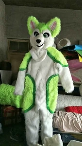 Long Fur Husky Dog Fox Mascot Costume Fursuit Halloween Suit Cosplay #021 - Picture 1 of 3