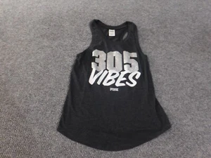 Victoria Secret pink top small gray sleeveless vibes women stretch casual - Picture 1 of 9