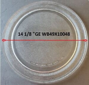 USED 14 1/8 "GE WB49X10048 GLASS TURNTABLE PLATE / TRAY 9 1/4" Track USED!