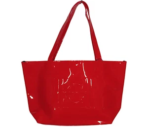 Carolina Herrera Red Faux Leather Patent Tote Bag - Picture 1 of 14