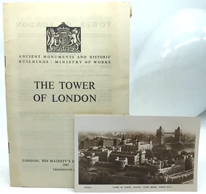 The Tower Of London 1947 Accient Monuments & Historic Folleto., 1 postal Rppc - Imagen 1 de 9