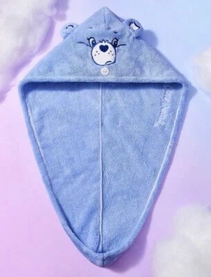 Toalla envolvente de pelo azul Disney Care Bears con detalle de botones turbante mujeres niños bebé Foto 1 de 3