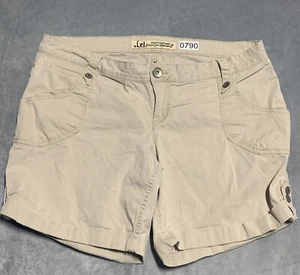 LEI Sophia Hiphugger Shorts Junior Übergröße 14 hellbraun khaki Bündchen 5 Taschen gerippt - Bild 1 von 15