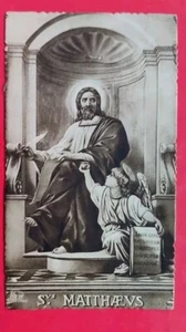 1937 RARO SANTINO ED. SEPPIA SAN MATTEO APOSTOLO CON PREGHIERA  - Foto 1 di 2