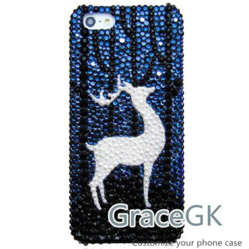 手工定制图案鹿麋鹿闪亮手机壳 保护套 保护膜 适用于各种手机 — 第 1/2 张图片