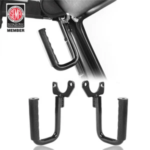 Pair Front Black Solid Steel Grab Handles Set for Jeep Wrangler TJ 1997-2006 - Picture 1 of 10