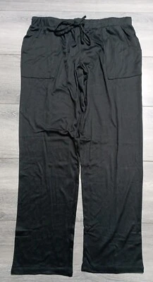 Pijama Lucky Brand adulto negro con cordón pantalones de salón con bolsillos para mujer Foto 1 de 4