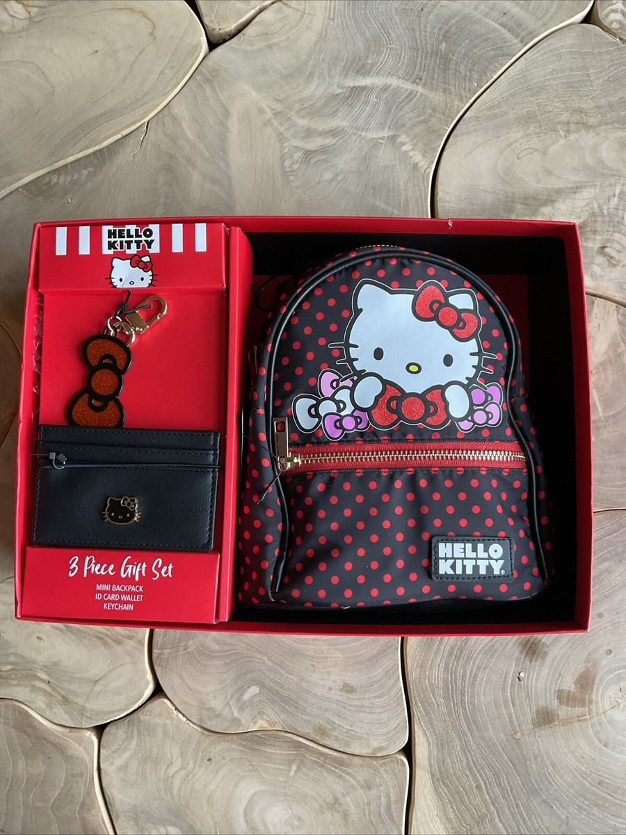 NIB Hello Kitty 3 Piece Gift set Backpack, ID Wallet and Keychain Sanrio Hello Kitty & Friends Color Block Zip Around Wallet  main image 4