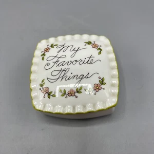 Vintage Japan Trinket Box “My Favorite Things” Floral 3.5”x3.5”x1.5” - Picture 1 of 7