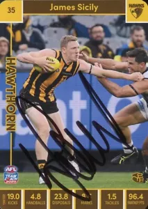 Signed 2023 Hawthorn Hawks AFL TeamCoach Card - James Sicily - Foto 1 di 3