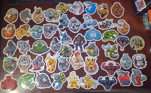 Muscular Animal Team Mascot lot of Stickers pvc gloss sticker set 50pc 2"-3"  - Picture 1 of 1