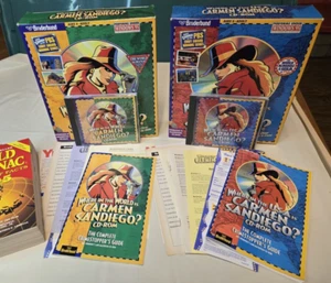 Where in the World/USA is Carmen Sandiego Broderbund 1995 PC Big Box Lot - Picture 1 of 17