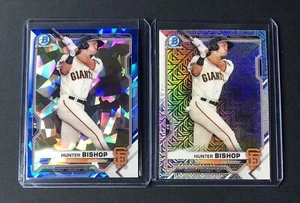 2021 Bowman Chrome Sapphire Hunter Bishop + Mojo Refractor #BCB-101 Giants - Picture 1 of 4