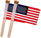 12er-Pack kleine amerikanische Flaggen auf Stick, 5x8 Zoll kleine Flaggen/amerikanische Handgehalten