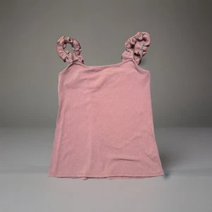 Jamie Kay Every Day Blue Buttercup Pink Ribbed Tank Top Ruffle Strap Size medium - Bild 1 von 2