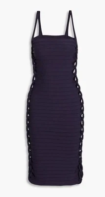 Vestido DION LEE Tejido Espejo Trenzado Correa MIDI en Azul, Talla Pequeña S Nuevo con Etiquetas Foto 1 de 4