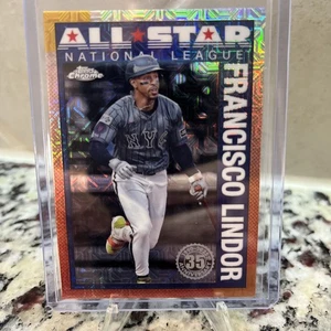 2025 Topps Chrome Francisco Lindor 1990 All Star Mojo Refractor New York Mets - Picture 1 of 2