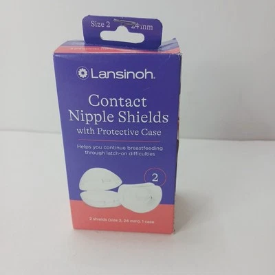 Защитные щитки для контактных сосков Lansinoh с защитным чехлом (24 мм) 2 карата - Изображение 1 из 4