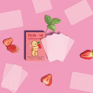Flyfit Portable Hand Soap Paper Sheets 50 Sheets Strawberry Scent - Picture 1 of 7