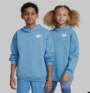 Nike Kids Sportswear Club Fleece Oversized Pullover Hoodie FZ5579-489 Size M - Picture 1 of 3