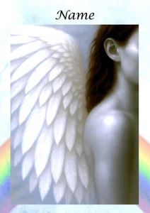 PERSONALISED Card GUARDIAN ANGEL WINGS Remembrance HEAVENLY BIRTHDAY Angels - Picture 1 of 4