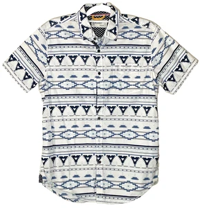 Free Planet Herren Hemd Button Down Aztekenmuster weiß Größe Large Shirt Feb 2017 - Bild 1 von 6