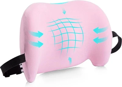 Almohada de Soporte Lumbar para Silla de Oficina, Respaldo Inferior Coche Rosa  Foto 1 de 4