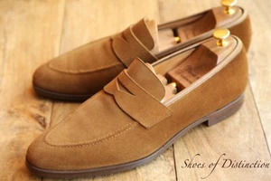 Crockett & Jones Sydney Tan Brown Suede Loafers Shoes Men's UK 12 E US 13 EU 46 - Picture 1 of 11