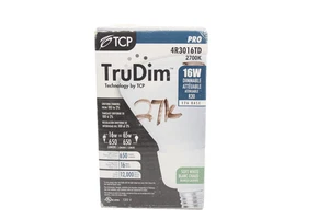 TCP Pro TruDim 16w 650 lumens 2700K dimmable bulb 4R3016TD 27K E26 - Picture 1 of 1