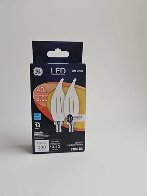 GE Candle Tip LED Light Bulb2 23090 - LED4DCAC-AGC-2BT - Image 1 of 2
