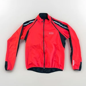 Gore Bike Wear Windstopper Soft Shell Jacket Mens LARGE Red Reflective Cycling - Picture 1 of 12