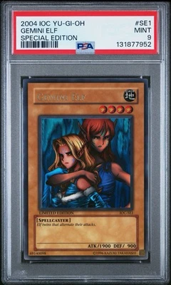 2004 Yu-Gi-Oh! Gemini Elf Invasion of Chaos IOC Limited Edition Ultra Rare PSA 9 - Image 1 of 2
