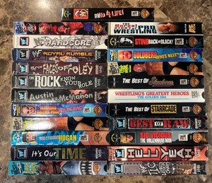 (23) 1990’s Wrestling VHS Video Lot - WWF WCW ECW WWE, Starrcade, Bash on Beach - Picture 1 of 5