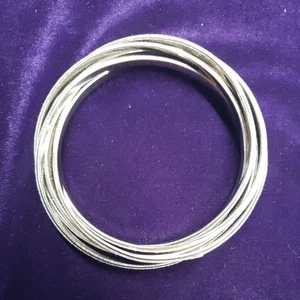 5 Intertwined Textured Silver Tone Bangle Bracelets - Picture 1 of 10