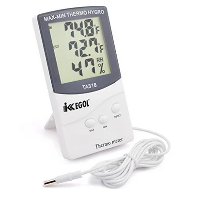  Dual Sensor LCD Display Indoor Outdoor Digital Thermometer Hygrometer White - Image 1 of 4
