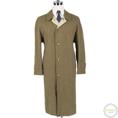 J. Press Brown Green Wool Cotton Herringbone Check Reversible Coat 42US - Image 1 of 4