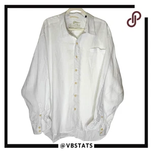 Tommy Bahama Men's 100% Linen Long Sleeve Button Up Shirt White Size XXL - Picture 1 of 7