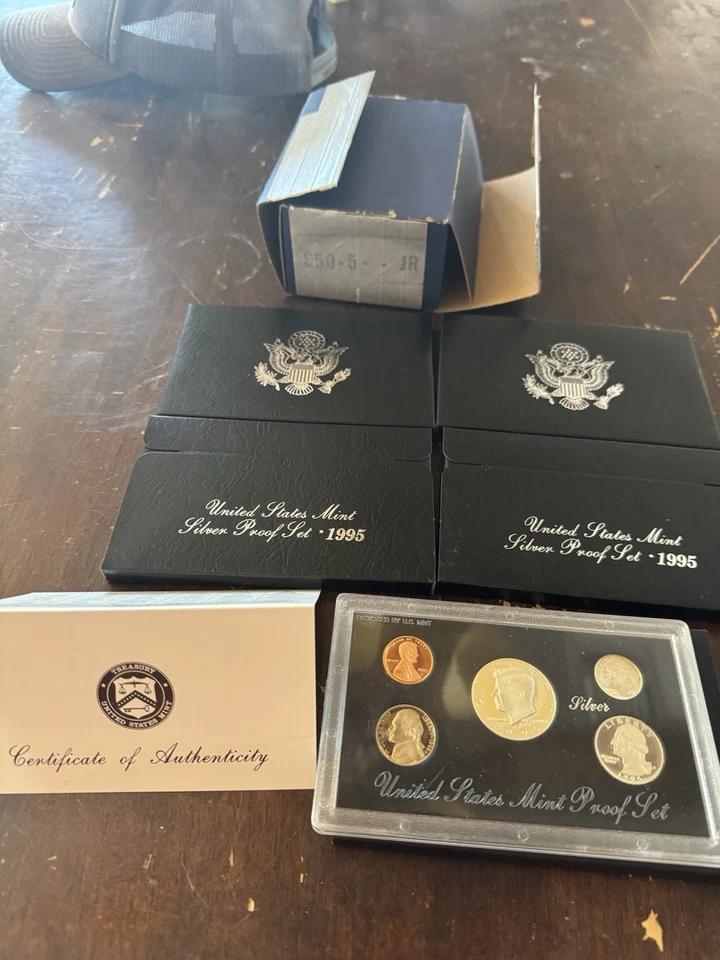 NUEVO 1995 Estados Unidos Casa de la Moneda PLATA Juego de Prueba Certificado de Autenticidad EE. UU. Papeleo Sin Circular Foto 1 de 4